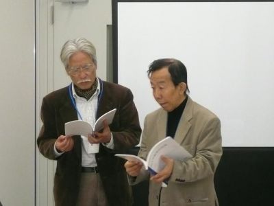 中央大学：姫田光義教授（左）と加々美所長（右）