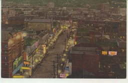 大連の夜景磐城町通りより忠霊塔の遠望