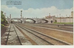 大連の名所日本橋の全景