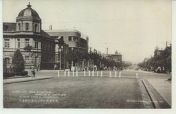 銀行会社軒並ぶ大連大山通り