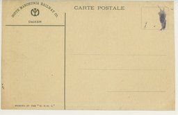 裏面_S.M.R. Train and Steamer Connection at Dairen Wharf.