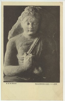 印度スワツト発見石彫釈尊説法像