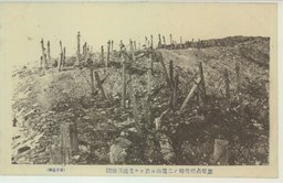 旅順占領当時ノ二龍山ニ於ケル電流鉄条網