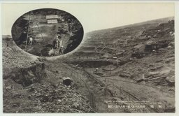 (撫順)　撫順炭田露天掘ト満人作業ノ状態